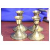A Lot of 4 Brass Candle Holders