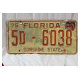 A 1975 Florida License Plate