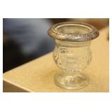 Sterling Rim and Glass Toothpick Holder