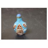 A Chinese Peking Glass Overlay Snuff Bottle