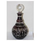 Ruby Red Cut Glass Decanter