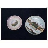 Lot of 2 Advertising Plates - One signed