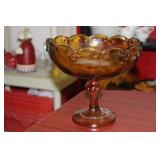 An Amber Glass Compote