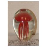 Jelly Fish Art Glass Paperweight