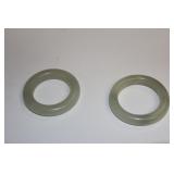 Pair of chinese White Jade Bable Bangle Bracelet