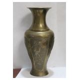 A Well Carved Chinese Brass Vase