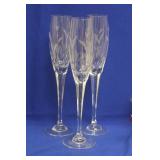 Lot of 3 Etched Goblets