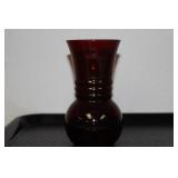 An Anchor-Hocking Ruby Red Glass Vase