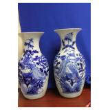 A Pair of Blue and White Chinese Vases