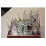 Lot of 11 vintage Shot Glasses