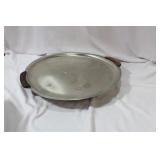 A Silverplated Wooden Handle Tray