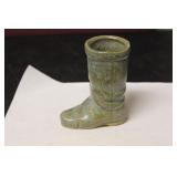 A Small Pottery Shoe Container