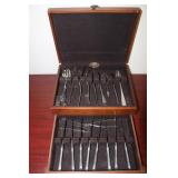 Utensil Box with Silverplated Utensils Inside