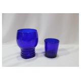 Lot of 2 Cobalt Blue Glass Containers