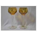 A Pair of Gold Gilted Stem Goblet