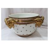 A Large Center Bowl with Ram Head Handles