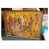 Oil on Board Retro Abstract Painting