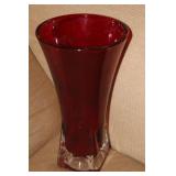 Ruby Red Glass Vase