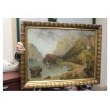 Antique oil on canvas painting