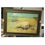 A Framed Psychadilic Oil on Canvas Painting