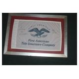 Framed and Signed First American Title Insurance C