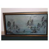 A Signed Chinese Oil on Board Painting