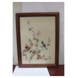 A Signed Oriental Pastel on Silk Painting