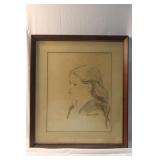 A Signed Pencil Etching