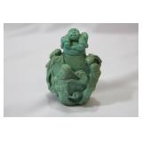 An Antique Chinese Carved Turquoise Snuff Bottle