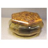 Amber Coloured Glass Jar