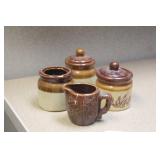 Lot of 4 Stoneware Container