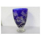 A Blue Gozo Glass Gold Speck Vase