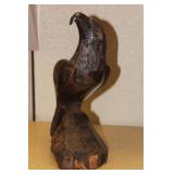 Exotic Wood Well Carved Eagle