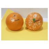 A Pair of Orange Form Salt and Pepper Shaker