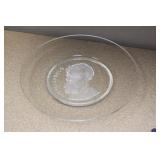 Signed Val St Lambert Crystal Artist Plate