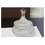 A Cut/Press Glass Cover Jar