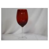 A Ruby Red Stem Glass Cup