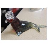 Vintage Art Glass Seal with Ball