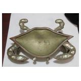 A Brass and Mother of Pearl Crab Tray
