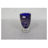 A Blue Gozo Glass Gold Speck Cup