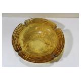 A Retro Amber Glass Ashtray