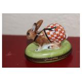 Limoges Rabbit Trinket Box