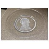 Signed Val St Lambert Crystal Artist Plate