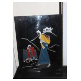 Retro Asian Lacquer Panel