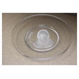 Signed Val St Lambert Crystal Artist Plate