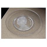Signed Val St Lambert Crystal Artist Plate