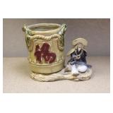 Vintage Chinese Mudman Flower Pot