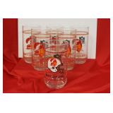 Lot of 6 Buccaneers Glass Thumblers