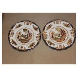 Pair of Antique Oriental Motief Plates
