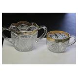 Lot Of 2 Pressed Glass Cups